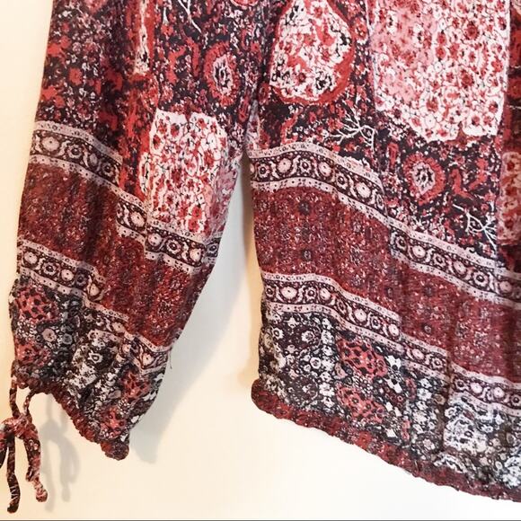 Lucky Brand Boho Moroccan Western Tapestry Peasant Top Pink Medallion S new nwt - Picture 5 of 11